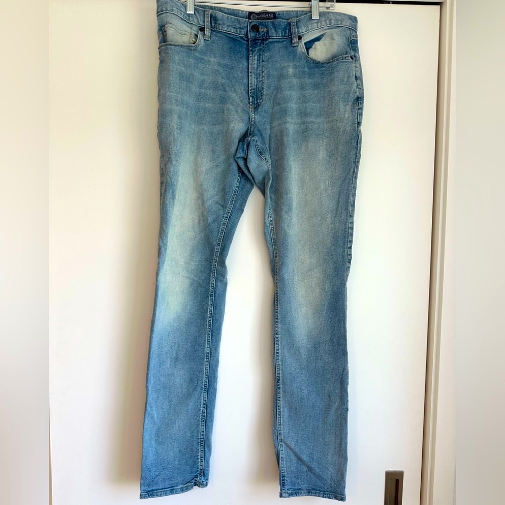 American Rag Slim Fit Stretch Jeans, Blue (faded), men’s Size 34 x 34, NMOT